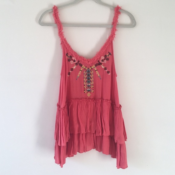 Free People Embroidered Tank