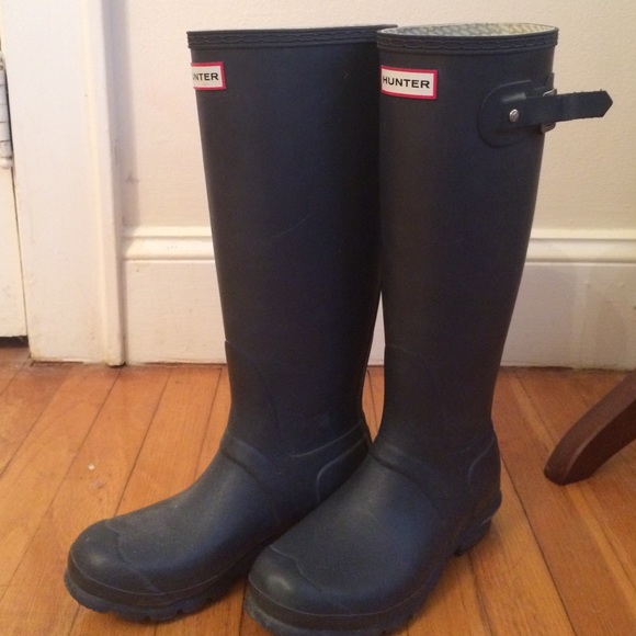 Navy Tall Hunter Rain Boots