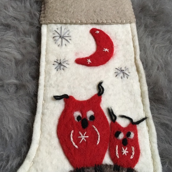 Wool owl stocking. - Picture 3 of 4