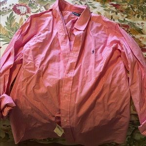 Men's M pink gingham button down
