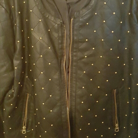Faux leather gold studded jacket!! - Picture 2 of 2