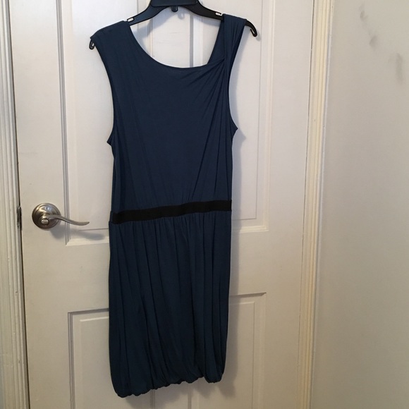 THEORY Modal Oil Blue Dress - Picture 2 of 3