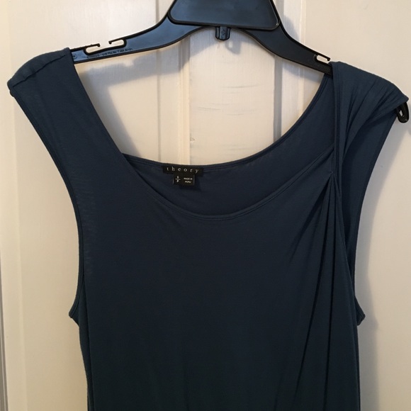 THEORY Modal Oil Blue Dress - Picture 3 of 3
