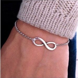 Zinc alloy metal infinity bracelet