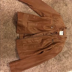 Euc tan pleather jacket