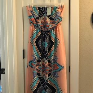 NWT Peach sundress with fun pattern