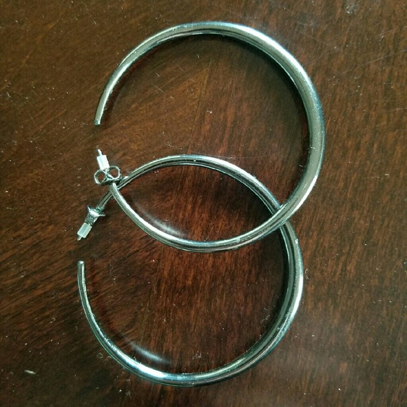 Gunmetal hoop earrings