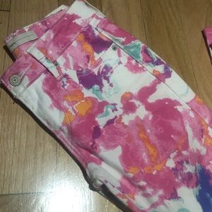 Rare floral watercolor Levi's leggings 26