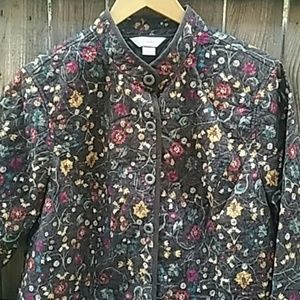 C J Banks quilted light jacket sz 1X floral..t