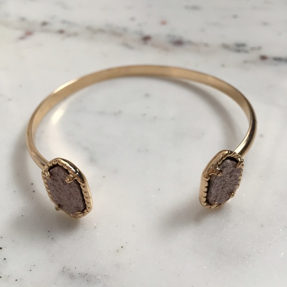 "Corinne" Bracelet || Rose Gold & Gold Druzy Cuff - Picture 3 of 7