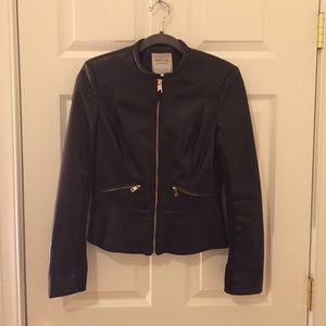 Zara Black faux leather jacket