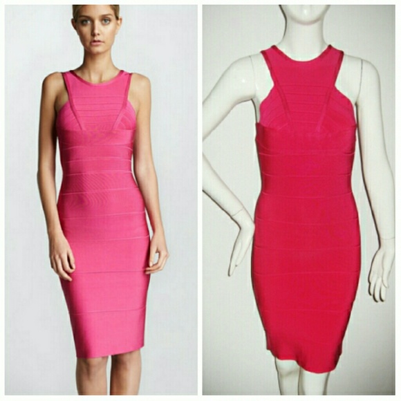NYE Fuchsia Pink Bandage Dress - Picture 3 of 4