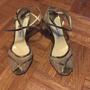 Gold jimmy choo shoes. Worn a few times