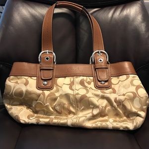 Authentic COACH tan gold bag
