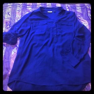 Long sleeve royal blue blouse
