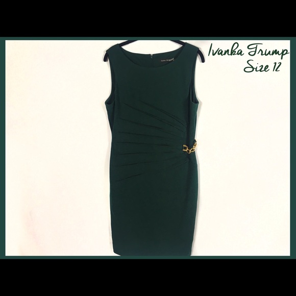 Classic green Ivanka Trump dress with waist detail