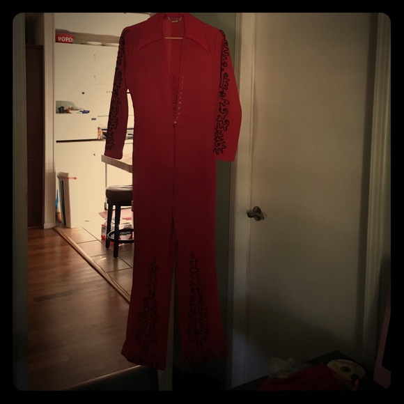 Pink and black pant suit, excellent condition