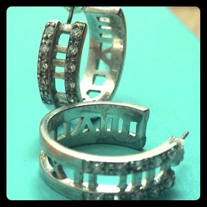 Tiffany & Co Roman Numeral Hoop Earrings marked