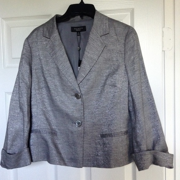 NWT Talbots Silver Metallic Jacket - Picture 1 of 4