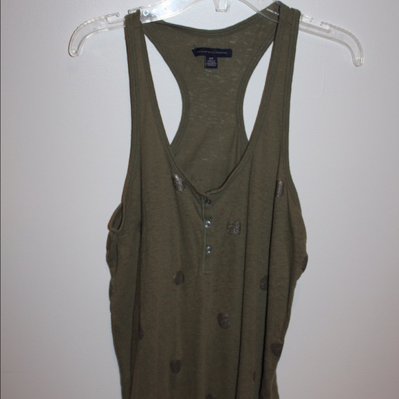 Green Polka dotted tank top