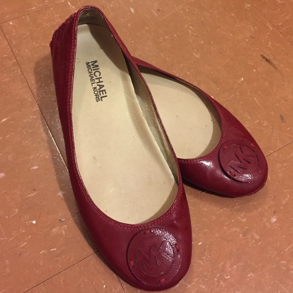 Red Michael Kors ballet flats with login