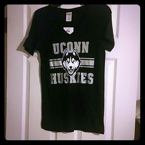 NWT Pink by Victorias Secret Bling UCONN tee
