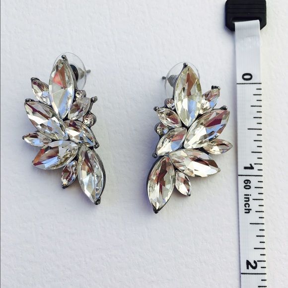 Rhinestone Evening Fancy Earrings Vintage Feel - Picture 2 of 4