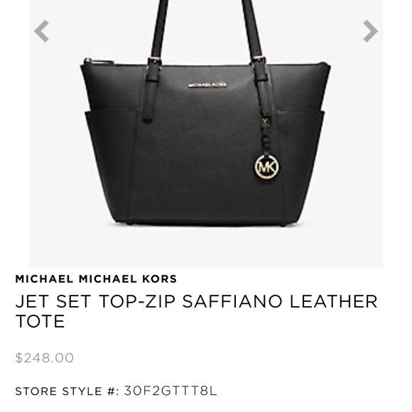 Michael Kors Jet Set Top Zip Saffiano Leather Tote