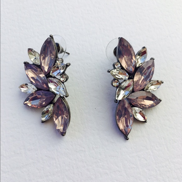 Jewelry - Fancy Evening Rhinestone Earring Purple Prom