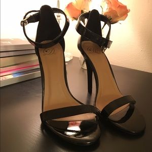 Black strappy heels