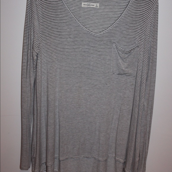 Gray and white striped long sleeve