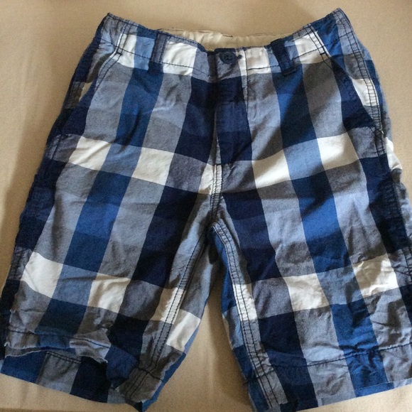 Blue plaid shorts