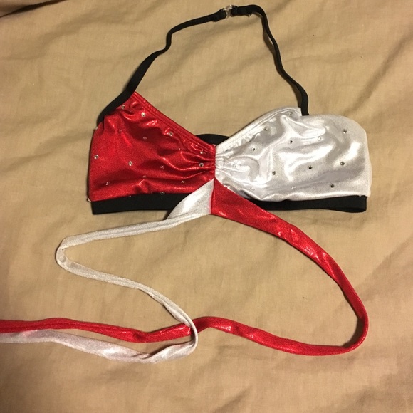 Swarovski Crystal Red and Silver Dance Top