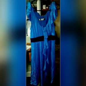 Lush brand medium length blue and navy dress
