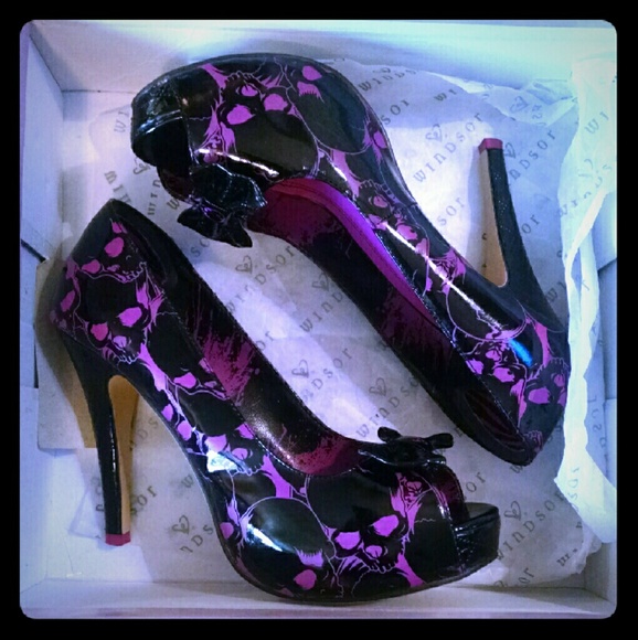 Iron Fist Shoes - Iron Fist Torn Skull Platform Heels