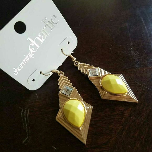 Gold and yellow earrings