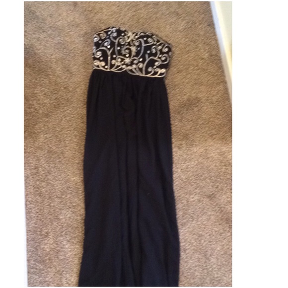 Long navy blue dress