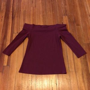 EUC Fervour Burgundy/Wine Off the Shoulder Top