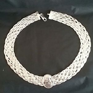 Braided STERLING SILVER Cameo necklace