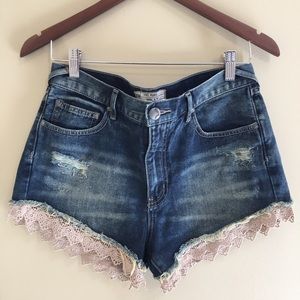 FREE PEOPLE Lacey Denim Cutoff Shorts