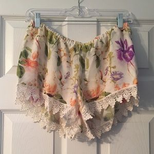 floral lace shorts