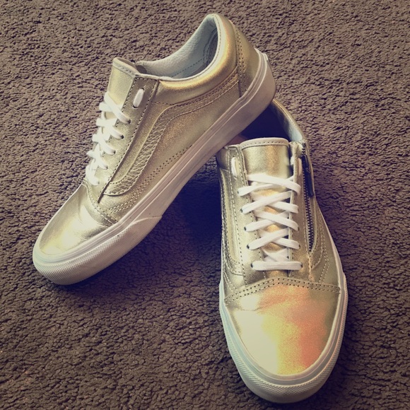 Vans metallic gold shoes