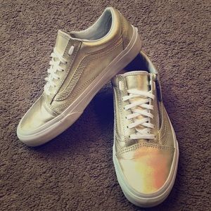Vans metallic gold shoes