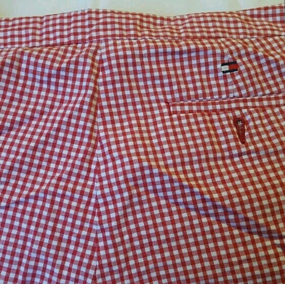TOMMY HILFIGER RED GINGHAM CAPRI PANTS SIZE 6 - Picture 4 of 4