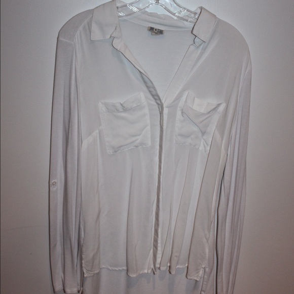 White long sleeve button down