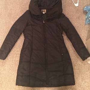 Black puffy coat, long