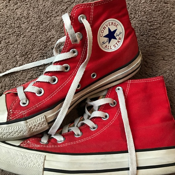 Red high tops Converse