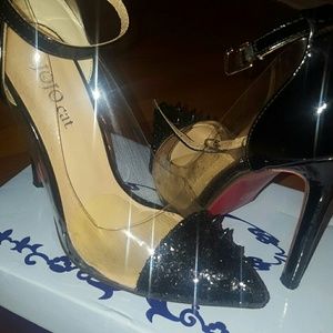 Spikey lucite heels