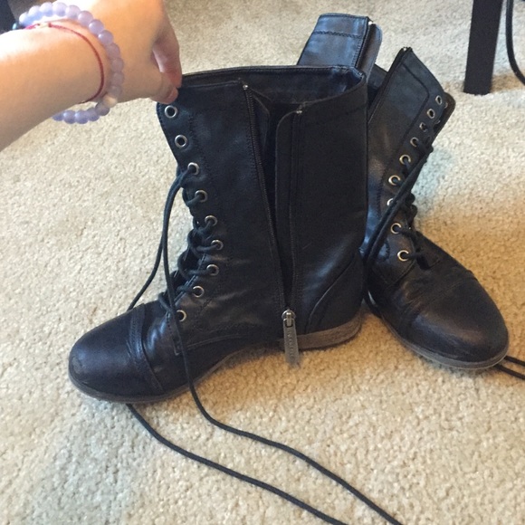 Black combat boots
