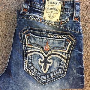 Men's Rock Revival Destructed Straight Leg